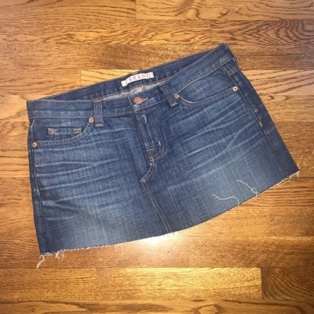 J. Brand outsider raw‎ hem denim jean skirt 29